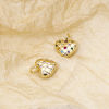 Imagen de 1 Unidad Latón día de San Valentín Colgantes Corazón Chapado en Oro de 18K Textura 17mm x 14mm