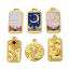 Bild von Umweltfreundliche Vakuumbeschichtung 304 Edelstahl Charms Rechteck 18K Echtgold plattiert Mond Emaille