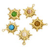 Bild von Umweltfreundliche Vakuumbeschichtung 304 Edelstahl Galaxis Charms Stern 18K Echtgold plattiert Bunt Mit synthetischen Edelstein Cabochons 21mm x 18mm