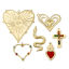 Picture of Eco-friendly Vacuum Plating 304 Stainless Steel Religious Charms 14K Real Gold Plated Heart Snake