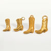 Image de 1 Pièce Breloques en 304 Acier Inoxydable Cowboy de l'Ouest Boots Motif Sculpté 3D