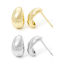 Imagen de 1 Par Respetuoso del Medio Ambiente Estilo Ins Elegante Oro Real Chapado Latón Gota Llana Pendientes Para Mujeres 13mm x 8mm