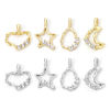 Picture of Eco-friendly Brass Charms Real Gold Plated Clear Cubic Zirconia