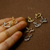 Picture of Eco-friendly Brass Charms Real Gold Plated Clear Cubic Zirconia