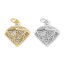 Bild von Umweltfreundlich Messing Micro Pave Charmes Echtgold plattiert Diamand Klar Zirkonia 20mm x 15mm