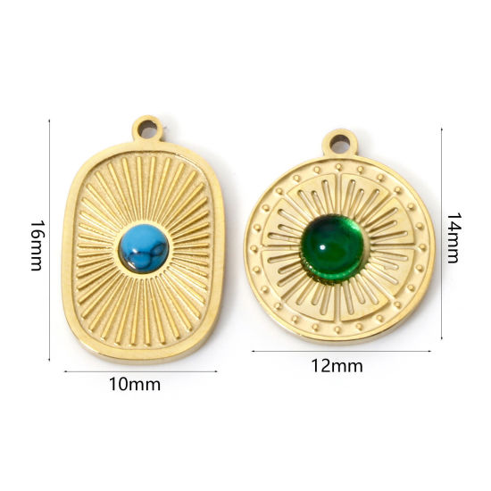 Picture of Vacuum Plating 304 Stainless Steel Charms 18K Gold Plated Geometric