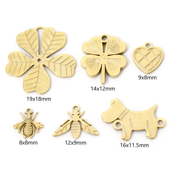 Picture of Vacuum Plating 304 Stainless Steel Charms 18K Gold Plated