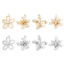 Image de 2 Pcs Breloques en Laiton Respectueux de la Nature Fleur Plaqué Or Véritable Creux à Zircone Cubique Clair
