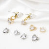 Picture of Eco-friendly Brass Valentine's Day Charms Real Gold Plated Heart Clear Cubic Zirconia