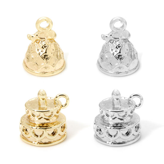 Picture of Eco-friendly Brass Charms Real Gold Plated Cake 3D