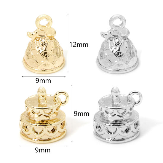 Picture of Eco-friendly Brass Charms Real Gold Plated Cake 3D