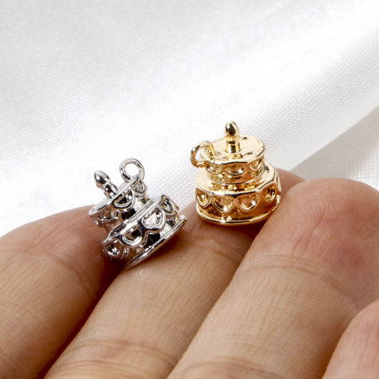 Picture of Eco-friendly Brass Charms Real Gold Plated Cake 3D