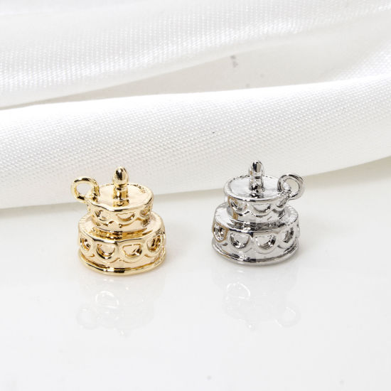 Picture of Eco-friendly Brass Charms Real Gold Plated Cake 3D