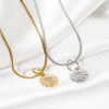 Picture of Eco-friendly Brass Mini Charm Tiny Charm Real Gold Plated Daisy Flower Clear Cubic Zirconia 12mm x 10mm