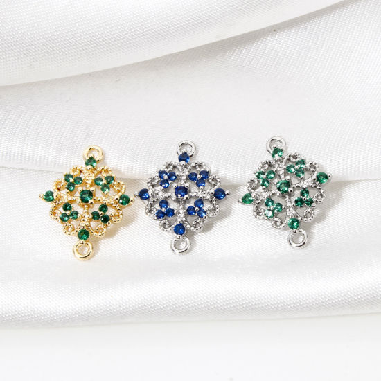 Immagine di 2 Pz Ecologico Ottone Stile del Carattere della Corte Reale Pendenti Charms Connettori Accessori Rombo Pizzo Disegno Vero Oro Placcato Filigrana 16mm x 13mm