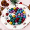 Picture of Acrylic Christmas Beads For DIY Jewelry Making Multicolor Round Glitter About 16mm Dia.