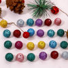 Picture of Acrylic Christmas Beads For DIY Jewelry Making Multicolor Round Glitter About 16mm Dia.