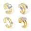 Imagen de 1 Unidad Respetuoso del Medio Ambiente Estilo Ins Elegante 18K Oro Real Chapado & Platino Real Chapado Latón Abierto Micro Pave Anillos Para Mujeres