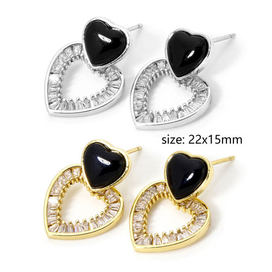 Picture of Eco-friendly Stylish & Casual Brass Heart Earrings For Women 22mm x 15mm