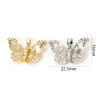 Imagen de 2 Unidades Latón Insecto Colgantes Charms Mariposa Multicolor Textura Micro Pave Multicolor Circón Artificial 22.5mm x 16mm