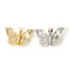Imagen de 2 Unidades Latón Insecto Colgantes Charms Mariposa Multicolor Textura Micro Pave Multicolor Circón Artificial 22.5mm x 16mm