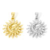 Image de 2 Pcs Pendentif Breloque Galaxie en Laiton Demi Lune Multicolore Soleil avec Visage 24mm x 17mm