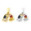 Bild von Messing Wetter Kollektion Charme-Anhänger Bunt Regenbogen Micro Pave Klar Zirkonia Bunt Strass 17mm x 15mm