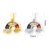 Imagen de 1 Unidad Latón Colección Meteorológica Colgantes Charms Arco Iris Multicolor Micro Pave Claro Circón Artificial Multicolor Rhinestone 17mm x 15mm