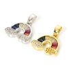 Imagen de 1 Unidad Latón Colección Meteorológica Colgantes Charms Arco Iris Multicolor Micro Pave Claro Circón Artificial Multicolor Rhinestone 17mm x 15mm