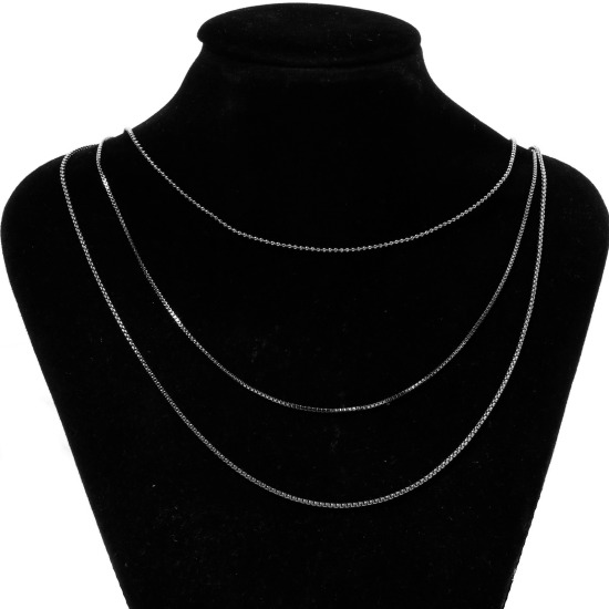 Picture of 304 Stainless Steel Necklace For DIY Jewelry Making Silver Tone Swipeable 50cm(19.7") long