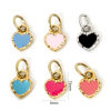 Bild von Umweltfreundliche Vakuumbeschichtung 304 Edelstahl Valentinstag Charms Herz Echtgold plattiert Bunt Emaille 15mm x 8mm
