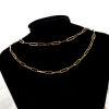 Picture of 304 Stainless Steel Paperclip Chain Necklace For DIY Jewelry Making With Lobster Claw Clasp And Extender Chain 40cm(15.7") long, Chain Size: 4mm