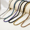 Imagen de 1 Unidad 304 Acero Inoxidable Cadena Serpiente Collares Con Broche de Langosta y Extensor Cadena 40cm longitud, Cadena: 3mm