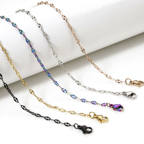 Immagine di 1 Pz 304 Acciaio Inossidabile Catena delle Labbra Collana Con Aragosta Fermagli Fibbia e Catena di Estensione 40cm Lunghezza, Dimensione della Catena 2.5mm
