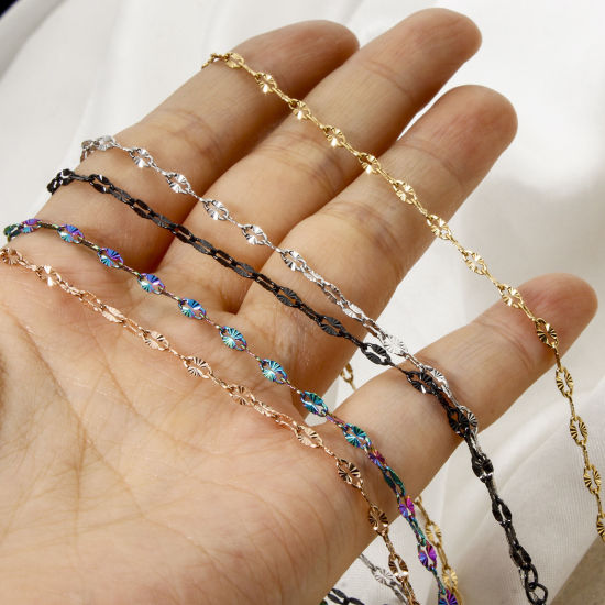 Immagine di 1 Pz 304 Acciaio Inossidabile Catena delle Labbra Collana Con Aragosta Fermagli Fibbia e Catena di Estensione 40cm Lunghezza, Dimensione della Catena 2.5mm