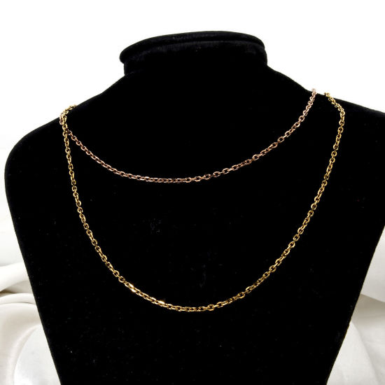 Immagine di 1 Pz 304 Acciaio Inossidabile Cavo Catena Collana Con Aragosta Fermagli Fibbia e Catena di Estensione 40cm Lunghezza, Dimensione della Catena 2.2mm