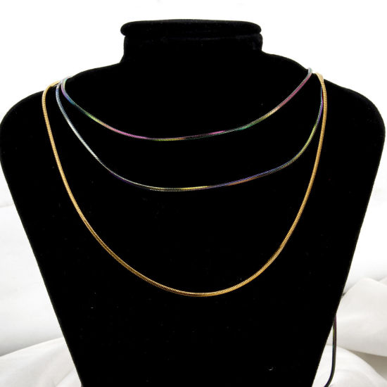 Image de 1 Pièce Colliers en 304 Acier Inoxydable Chaîne Maille Serpent avec Fermoir Mousqueton Taille de Chaîne: 1.5mm