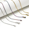 Imagen de 1 Unidad 304 Acero Inoxidable Cadena Serpiente Collares Con Broche de Langosta Cadena: 1.3mm