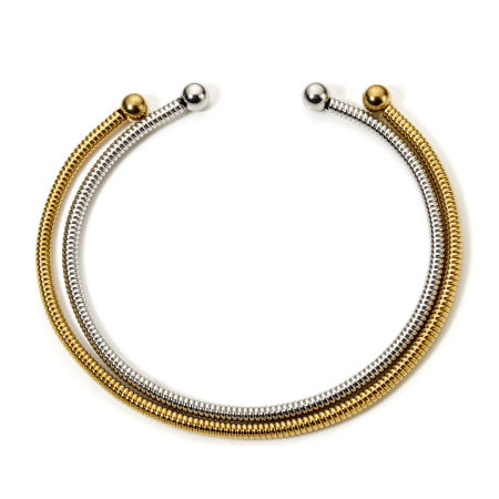 1 Unidad 304 Acero Inoxidable Collares Círculo Espiras 42cm longitud
