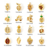 Bild von Messing Charms 18K Vergoldet Obst 3D Bunt Zirkonia