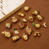 Bild von Messing Charms 18K Vergoldet Obst 3D Bunt Zirkonia