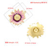 Picture of Brass Charms 18K Gold Plated Multicolor Sunflower Enamel 28.5mm x 24.5mm