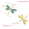 Picture of Brass Insect Charms 18K Gold Plated Multicolor Dragonfly Animal Enamel 25.5mm x 23mm