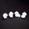 Picture of Acrylic 3D Pendants Dog Animal Silver Tone White Flocking
