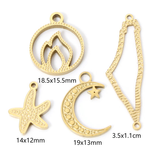 Picture of Vacuum Plating 304 Stainless Steel Charms 18K Gold Plated