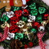 Picture of Acrylic Christmas Beads For DIY Jewelry Making At Random Mixed Color Bell Snowflake Plating