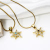 Image de 2 Pcs Pendentif Breloque Galaxie en Laiton Plaqué Or Véritable Etoile Micro Pave à Zircone Cubique Clair 20mm x 11mm