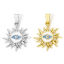 Imagen de 2 Unidades Latón Galaxia Colgantes Charms Sol Multicolor Ojo de la Providencia/Ojo que Todo lo Ve 23mm x 16mm