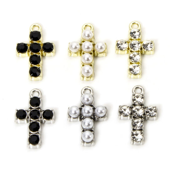 Bild von Zinklegierung Religiös Charmes Bunt Kreuz 19mm x 12mm