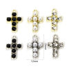 10 個 亜鉛合金 宗教 チャーム 多色 クロス 19mm x 12mm、 の画像